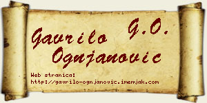 Gavrilo Ognjanović vizit kartica